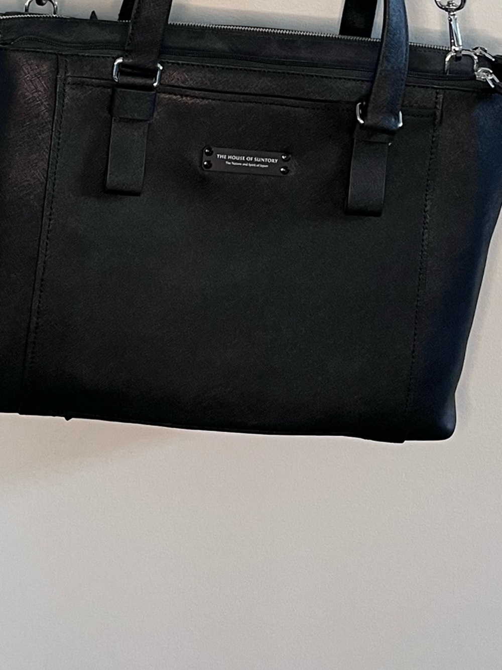 TUMI Varek Worth Tote Black Leather Crossbody Bag House of Suntory Edition - Picture 2 of 11